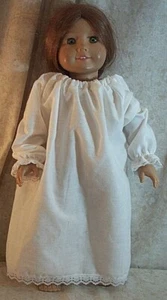 Doll Clothes Made 2 Fit American Girl 18" inch Nightgown White Cotton - Picture 1 of 1