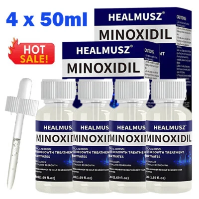 HEALMUSZ 4 Pack Minoxidil 5% Extra Strength Men Hair Regrowth Treatment 4 Month Supply
