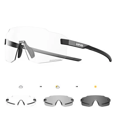 KAPVOE Photochromic Sports Sunglasses Men Women Cycling Running Glasses UV400 - Image 1 of 4