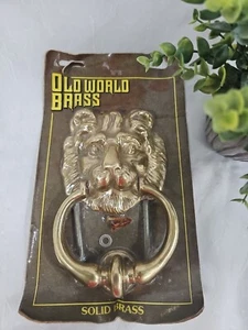 Vtg Made in Italy Old World Solid Brass Lions Head Door Knocker In Package *READ - Picture 1 of 14