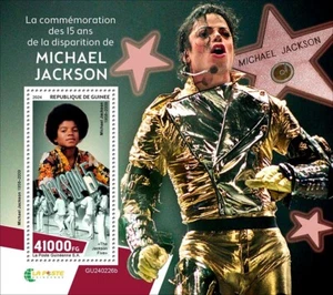 Michael Jackson 15th Memorial Anniversary MNH Stamps 2024 Guinea S/S - Picture 1 of 1