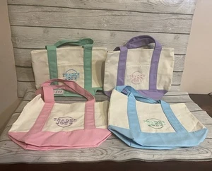Trader Joe’s Mini Pastell Frühling Canvas Beuteltasche Tasche Set 4 Farben Limitiert Neu mit Etikett - Bild 1 von 1