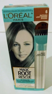Kit de coloración de cabello L'Oreal Paris Magic Root Rescue 10 minutos #6 MARRÓN CLARO Nuevo  Foto 1 de 4