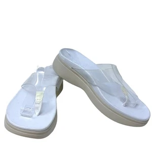 Vionic Damen-Sandalen Größe 8 leuchtend weiß durchsichtig Riemen Plateau Komfort - Bild 1 von 8