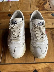 Scarpe Ginnastica Donna Tommy Hilfiger 39 Vera Pelle Rialzo Usate Consumate - Imagen 1 de 5