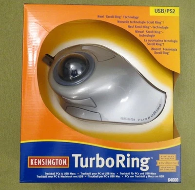 Kensington Turbo Ring Trackball 64660 USB/PS2 for PC & Macs New - Image 1 of 2