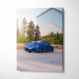 Nissan GTR R34 Skyline High Resolution Museum Quality Vertical Canvas Print #018 - Picture 1 of 14