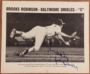 Brooks Robinson Auto Baltimore Orioles Vintage Original Baseball 8x10 Photo JSA - Picture 1 of 12
