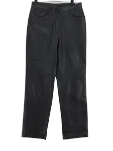 Gerry Weber Women's Trousers UK 14 Black Leather with Other Straight Chino - Picture 1 of 7