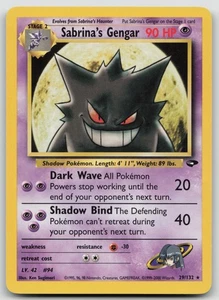 Juego de cartas coleccionables Pokémon Sabrina's Gengar Gym Challenge 29/132 tarjeta rara no holográfica casi nueva - Imagen 1 de 2