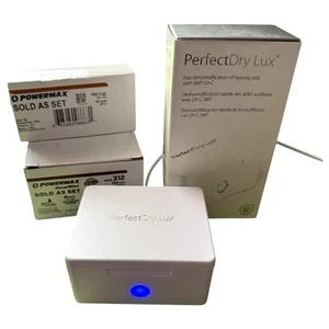 Perfect Dry Lux Hearing Aid Dryer Used and 174 PowerMax Batteries New - Picture 1 of 10