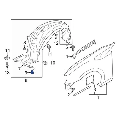 For Toyota 86 2017-2020 Toyota SU00301220 Fender Liner Retainer - Image 1 of 2