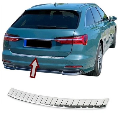 Protector parachoques trasero cromado acero inoxidable brillante AUDI A6 ALLROAD RS6 WAGON 2020-2024 Foto 1 de 4