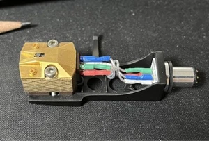 Audio-Technica MC Cartridge AT32EII Denon MC Step-up Transformer AU-300LC Used - Picture 1 of 10