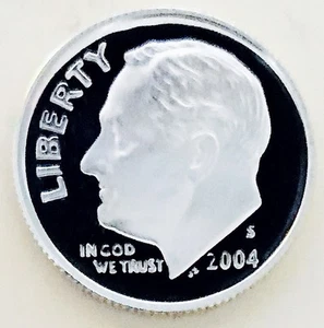2004 S**SILVER**PROOF ROOSEVELT! SUPERB GEM FULL TORCH! ULTRA RARE DCAM#M298_786 - Picture 1 of 2