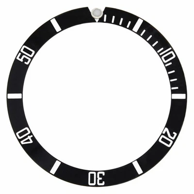 BEZEL INSERT FOR 44MM CASE OF ALPHA SUBMARINER DIVER AUTOMATIC BLACK TOP QUALITY - Image 1 of 3