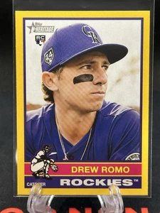 2025 Topps Heritage Drew Romo RC Yellow Border Colorado Rockies #386 - Bild 1 von 2