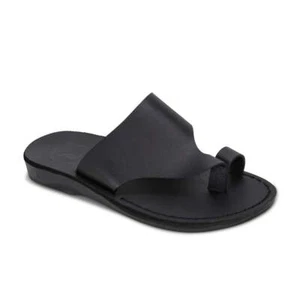 Petra - Leather Toe Strap Sandal | Black - Picture 1 of 5
