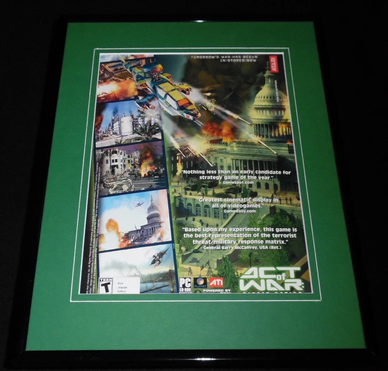Act of War Acción Directa 2005 Atari Enmarcado 11x14 Anuncio ORIGINAL Foto 1 de 1