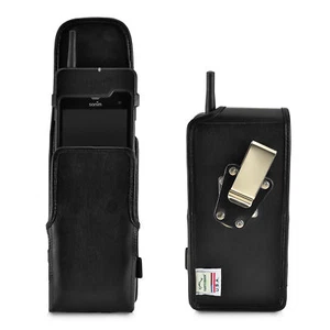 Sonim XP8 XPand Holster Pouch Black Leather Rotating Belt Clip Magnetic Closure - Picture 1 of 11