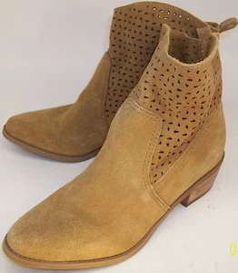American Eagle AEO stivali da donna alla caviglia US 6 scamosciati marroni traforati 2637 - Foto 1 di 10