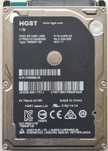 HGST 5K1000-1000 1TB 2.5” Hard Drive DATE: MAY-17 - Picture 1 of 3