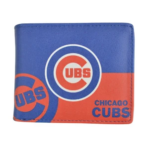 New Synthetic Leather Graphic Logo Bi-Fold Wallet - MLB Chicago Cubs - Picture 1 of 3