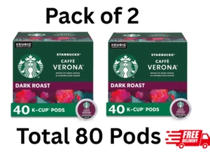 Starbucks K-Cup Coffee Pods, Dark Roast Coffee Caffè Verona for Keurig Fast Ship - Picture 1 of 4