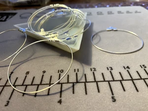 40mm Silver Plate Hoop Earring Earwires for Wire Wrapping, Macrame, Beaded Hoops - Picture 1 of 3