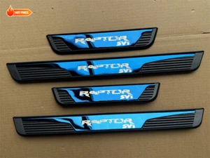 4PCS Blue Car Door Scuff Sill Cover Panel Step Protector For Raptor Accessories - Picture 1 of 13