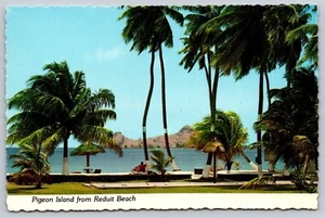Pigeon Island, Reduit Beach, Vintage Post Card - Picture 1 of 2
