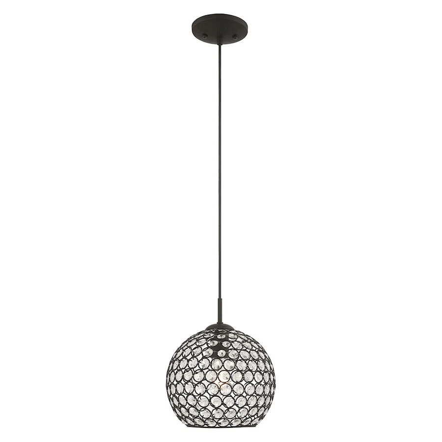 Livex Cassandra 1 Light Mini Pendant, Black - 40440-04 - Image 1 of 1