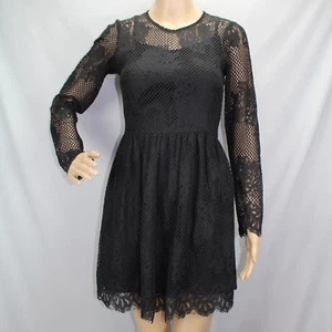 Xhilaration Black Dress Women XS Knit Mesh Outer Solid Under Piece - Picture 1 of 11