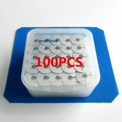 100 Aluminum L Style Bobbin W/ Deep Groove For Juki Bernina Brother Janome Pfaff - Image 1 of 2