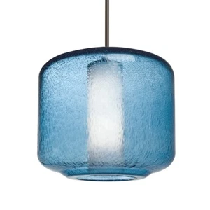 Besa Lighting Niles 10 1 Light Cord Pendant, Bronze/Blue/Opal - 1JT-NILES10BO-BR - Picture 1 of 1