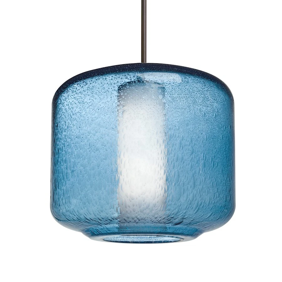 Besa Lighting Niles 10 1 Light Cord Pendant, Bronze/Blue/Opal - 1JT-NILES10BO-BR - Image 1 of 1