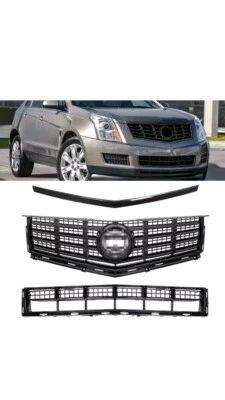 Parachoques delantero negro parrilla inferior superior para Cadillac SRX 2013-2014 2015 2016 Foto 1 de 4