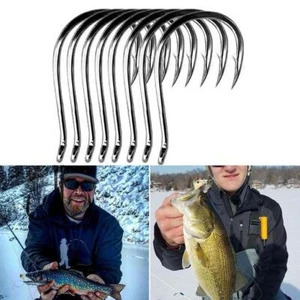 10# 100Pcs Metal Fishing Tools Hooks Jig Big Hook Bait 8 Holder Fishhoo :ж N4Z1 - Picture 1 of 1