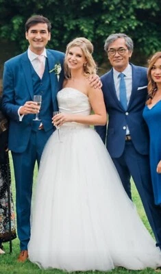 Beautiful Morilee tulle and satin strapless princess wedding gown - size 10 - Image 1 of 4