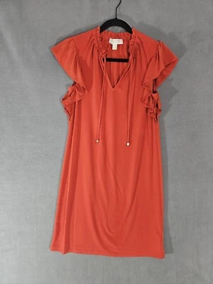 Michael Kors Womens XS Tunic Mini Dress Orange Sleeveless Vneck - Image 1 of 4