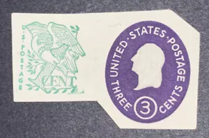 Travelstamps:US Stamps Scott #U534 Cut Square 3 w/ Eagle Handstamp Mint NH - Picture 1 of 5