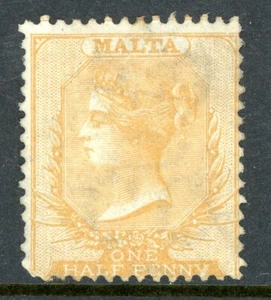 Malta 1875 British QV ½p Yellow Buff CCC Scott #3 Mint U397 ⭐⭐⭐⭐⭐⭐ - Picture 1 of 6