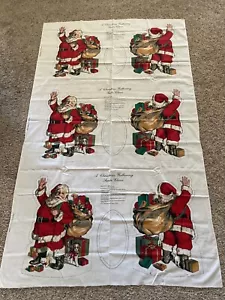 3 Santa Fabric Panels A Christmas Gathering 20" Santa Cut and Sew Hallmark Cards - Picture 1 of 2