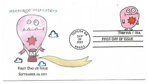 2021 Monsters: Pink w/Red Star, #2 of 5, First Day of Issue - Picture 1 of 2