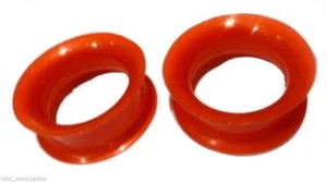 PAAR-Flexi dünne Perle rot Double Flare Silikon Ohr Tunnel 26mm/1-1/16" Big Ga - Bild 1 von 4