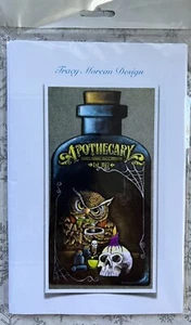 Tracy Moreau Design Apothecary Jar Decorative Painting Owl Skull - Picture 1 of 2