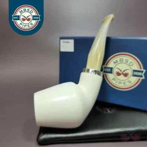 MBSD Meerschaum Silver Reverse Calabash Cutty Block Meerschaum Pipe - Picture 1 of 9