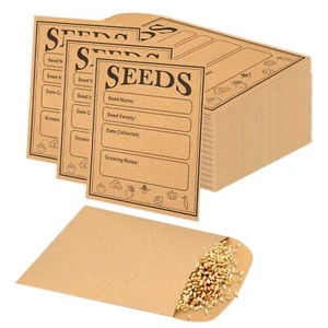 150 Pcs Kraft Seed Packets Envelopes Seed Saving Packets for Flower Vegetables - Picture 1 of 7