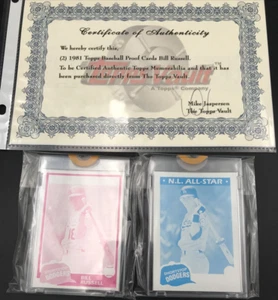 1981 Topps Vault Bill Russell Color Separation Proof Set w/ COA Cyan & Magenta - Picture 1 of 5