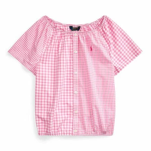Ralph Lauren PINK Junior's Girl's Mixed-Gingham Cotton Top, US 12 - Picture 1 of 2